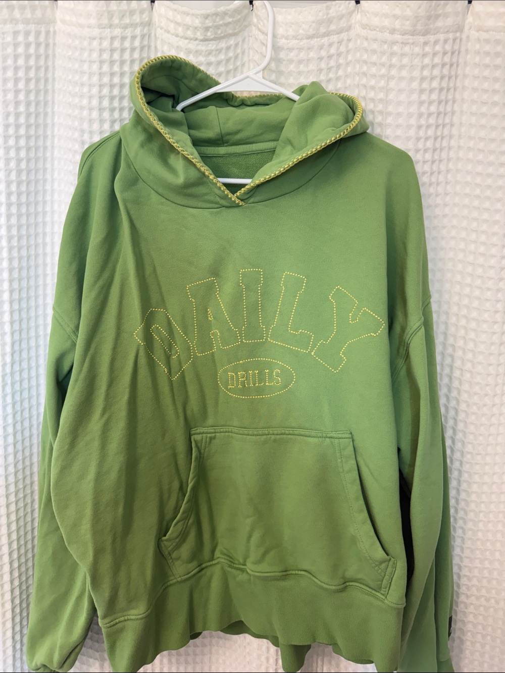 Daily Drills Lucky Green Pullover Hoodie with Contrast Stitching